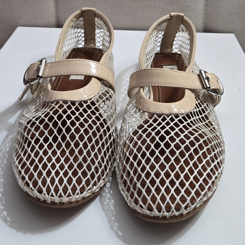 Patent Mesh Mary Jane Flats